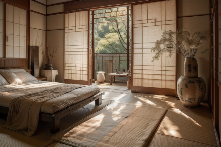 와비사비 침실 인테리어 미니멀 플랫폼 베드